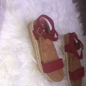 Red platform Sandal